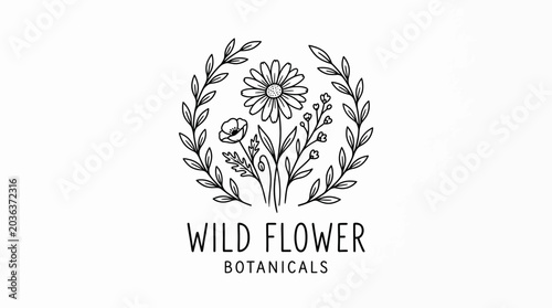 Wild Flower Botanicals Logo Design.
