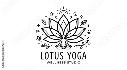 Lotus Yoga Studio Logo Design.