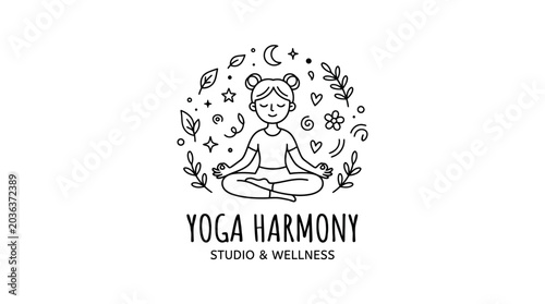 Woman in yoga lotus position meditating.