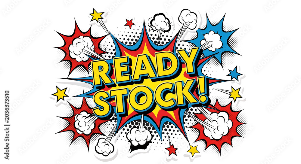 Fototapeta premium Ready Stock Comic Book Style Text.