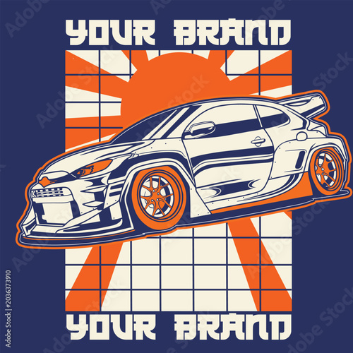 Car Vector Illustration For Conceptual Design. Suitable for posters, stickers, t-shirt prints, and banners.