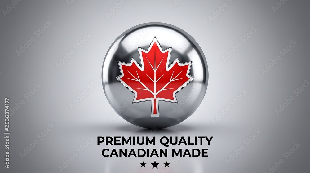 Obraz premium Canadian Made Premium Quality Label with Maple Leaf