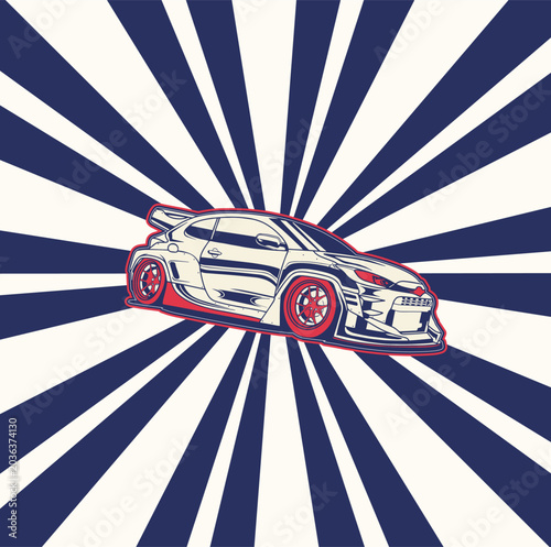 Car Vector Illustration For Conceptual Design. Suitable for posters, stickers, t-shirt prints, and banners.