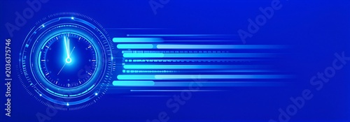 Hi Tech Clock With Digital Speed Lines