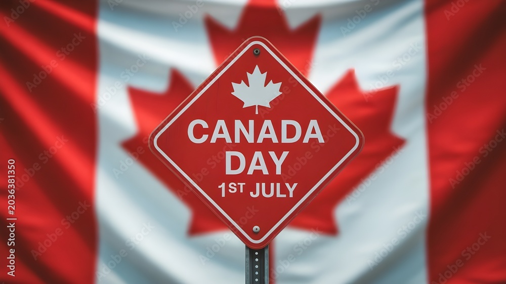 Fototapeta premium Canada day celebration on july 1st with canadian flag background