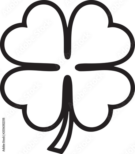 Fotografie A simple, graphic depiction of a four-leaf clover, symbolizing luck and good fortune
