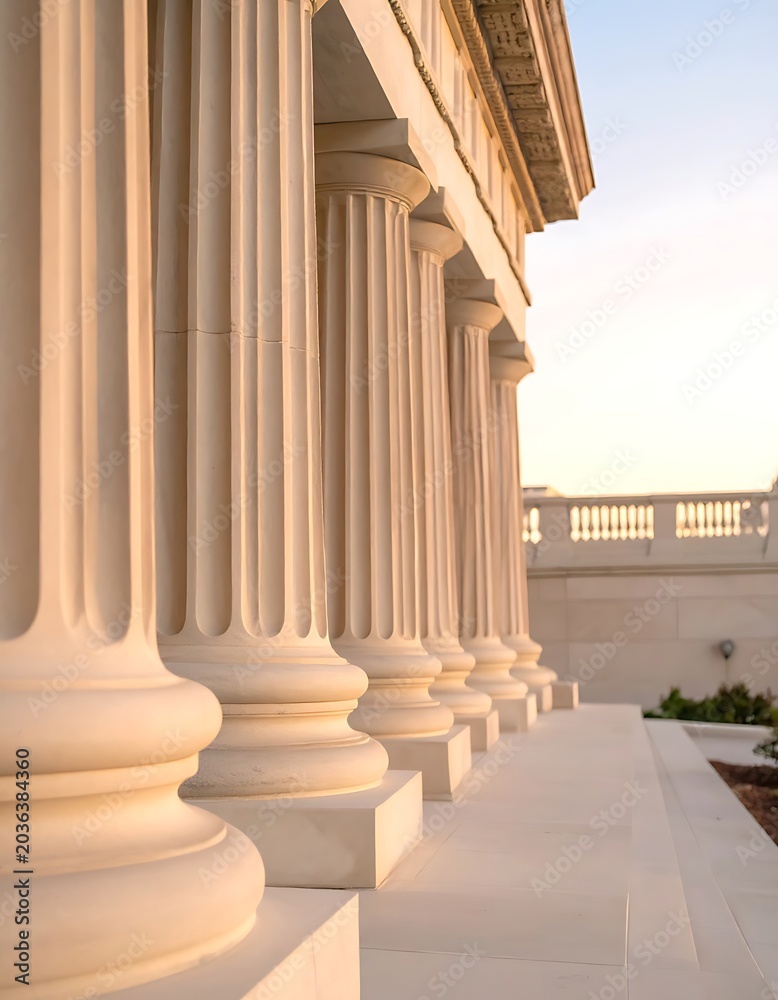 Naklejka premium classical columns on building facade.