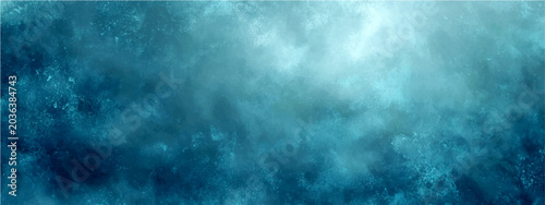 Картината върху платно Abstract swirling turquoise and deep blue watercolor texture evokes serene ocean depths or ethereal cloud formation, hinting at natural beauty mystery