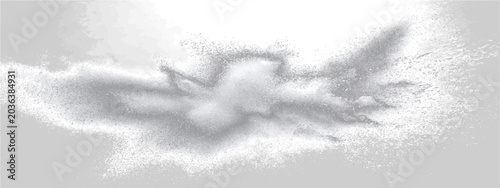 Bild auf Leinwand Abstract ethereal wispy cloud formation against a soft grey backdrop, suggesting serenity and contemplation
