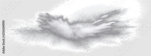 Fotografie A cloud of fine white powder explodes outwards, creating a dynamic and ethereal burst of energy, resembling a delicate puff of smoke