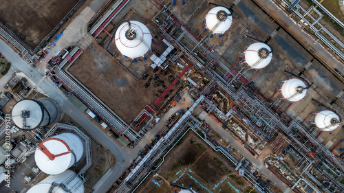 Aerial oil refinery in Laem Chabang, Thailand: Energy & Industry.