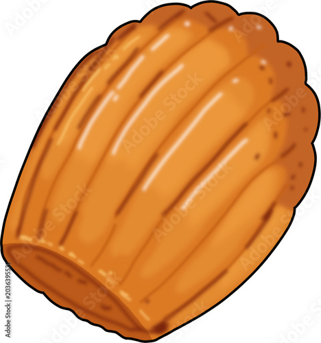 Bild auf Leinwand French madeleine cake illustration isolated on transparent background