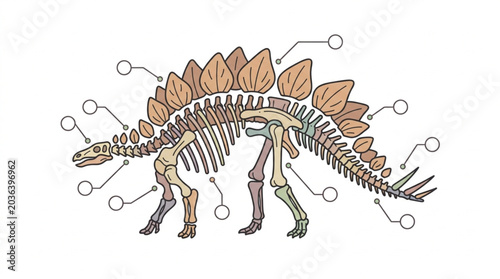 Photos Stegosaurus Skeleton Anatomy Diagram with Labels.