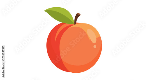 Halftone peach fruit elements on clean white background