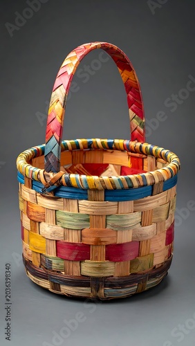 Colorful Woven Handmade Basket Handle.