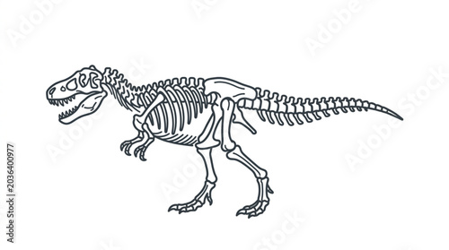 Bilde på lerret Tyrannosaurus Rex Dinosaur Skeleton Illustration.