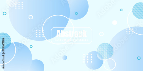 Abstract Blue Circle Background with Geometric Shapes Minimal Design