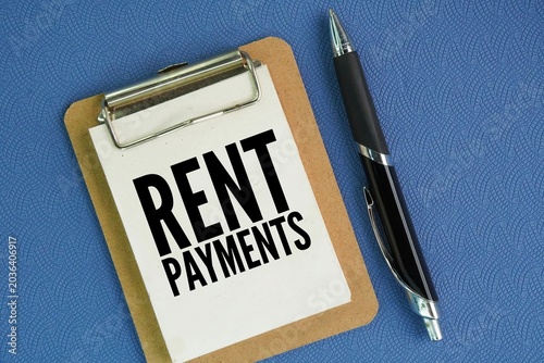 Tableau sur toile Paper board with the word Rent payments