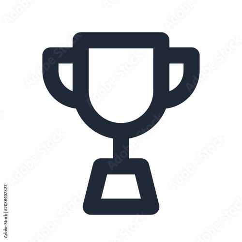 Trophy line icon, award winner success achievement outline symbol