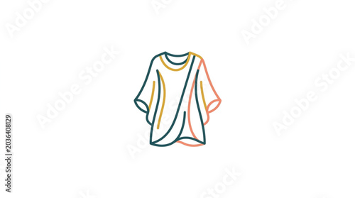 Foto Minimalist illustration of a stylish draped t-shirt.
