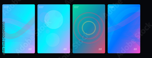 Tableau sur toile Vibrant abstract backgrounds display gradient colors and shapes in sequence