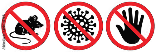 Konstfotografi Hantavirus Infections Warning Sign Featuring Orthohantavirus Virus Hazard Symbol