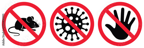 Konstfotografi Hantavirus Infections Warning Sign Featuring Orthohantavirus Virus Hazard Symbol