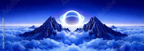 Alien Mountains Above Cloud Sea