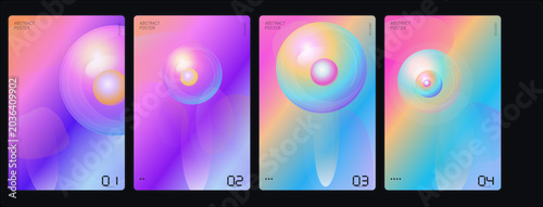 Vibrant rainbow-colored gradient swirls dance across multiple screens