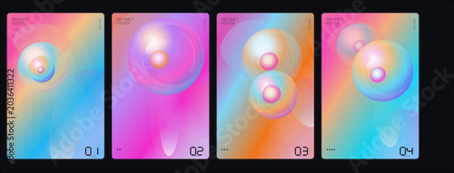 Slika na platnu Vibrant colorful orbs float in a mesmerizing gradient background sequence