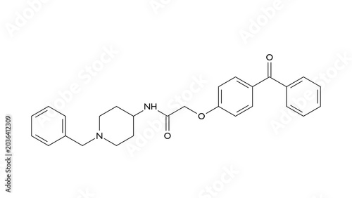 Fotografi adiporon molecule, structural chemical formula, ball-and-stick model, isolated i