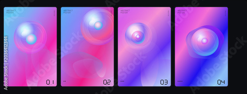 Vibrant colorful bubble illustrations displayed in sequence on screen