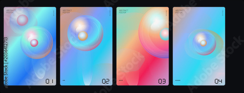 Slika na platnu Vibrant abstract visuals showcase colorful glowing orbs in a gradient environment from a technology-inspired artistic viewpoint