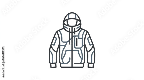Foto Winter Jacket Icon Outline Style.