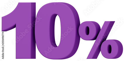 3D素材_数字_10%_紫