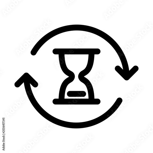 On Time Icon Hourglass Vector