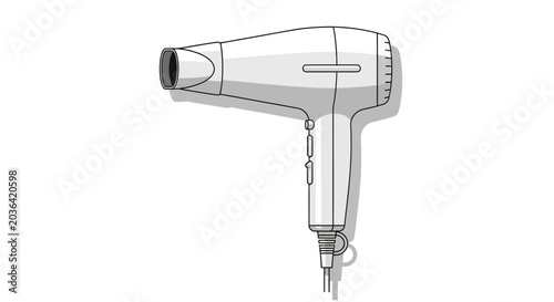 Εκτύπωση καμβά Illustration of a modern white hair dryer