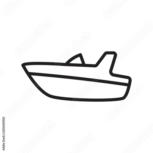 Minimalist motor boat outline icon