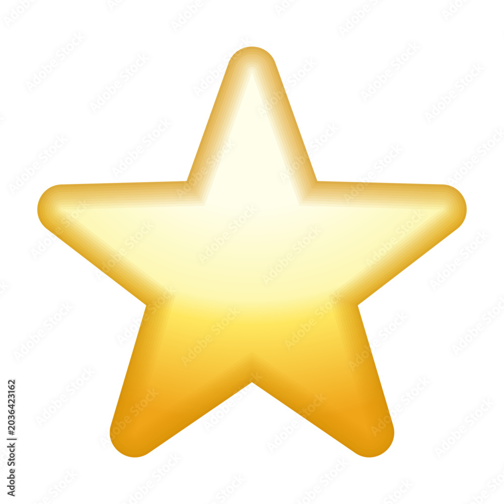 Obraz premium Yellow star emoji, vector illustration isolated on transparent background.