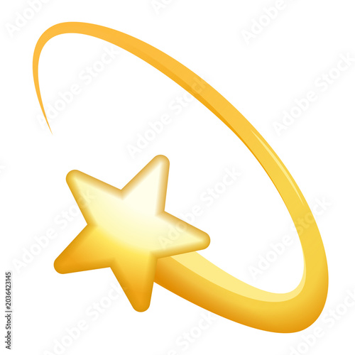 Shooting star / dizzy emoji, vector illustration isolated on transparent background.