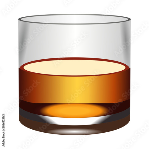 Whiskey glass emoji, vector illustration isolated on transparent background.
