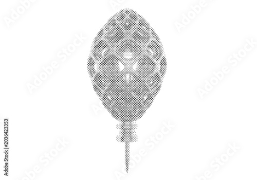 Tableau sur toile Cybernetic Pineal Gland Melatonin Prosthetic 3D Illustration with Violet Crystal