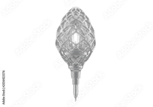 Fotografia Artificial Cybernetic Pineal Gland 3D Render with Crystalline Titanium Lattice a