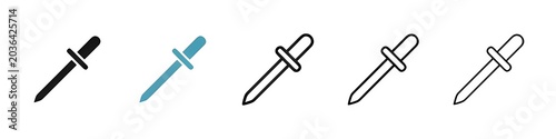 Fotografie Eye dropper line icon set