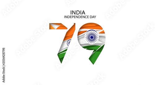 Tableau sur toile India Independence Day Celebration with Tricolor and Ashoka Chakra