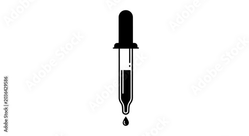 Simple medicine dropper icon with a falling liquid drop
