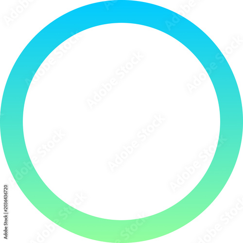 Blue gradient circle isolated on transparent background