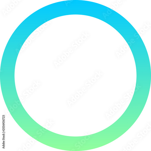Blue gradient circle isolated on transparent background