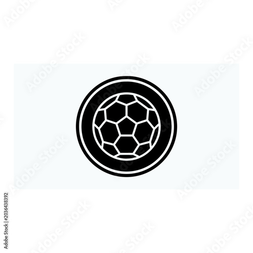 Soccer ball icon, outline style, white background, vector illustration