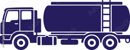  Tanker truck side view, simplified industrial icon